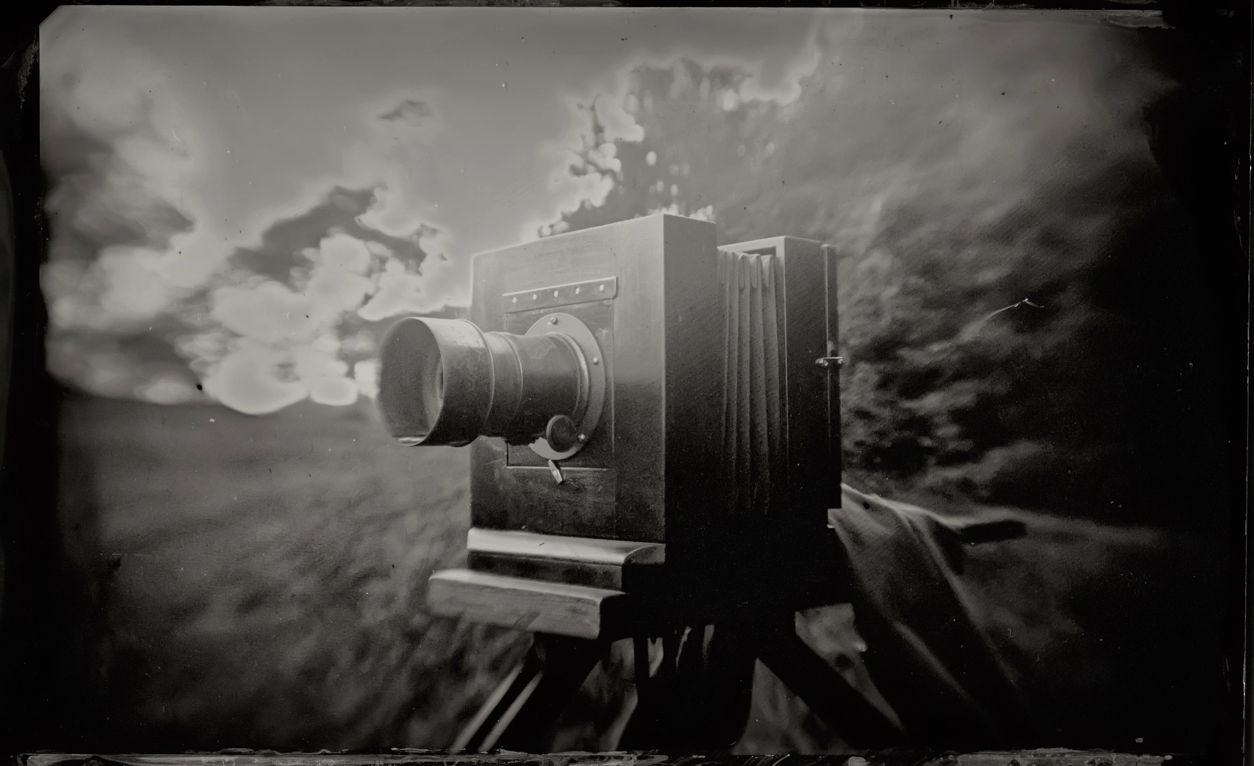 Wet plate camera and process